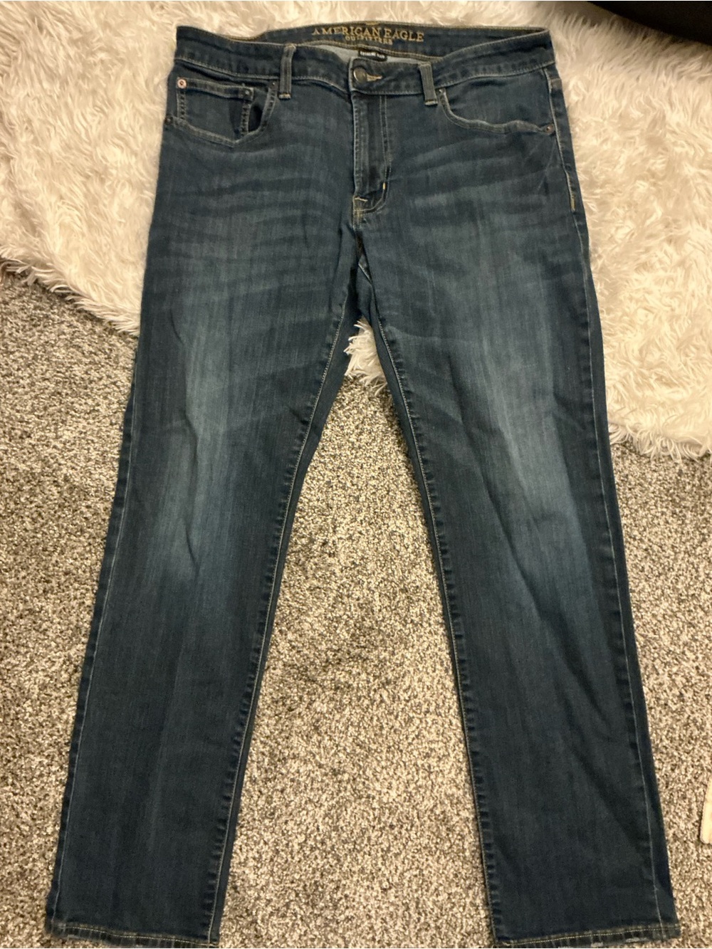 American Eagle Outfitters Men’s Dark Wash Slim Straight Jeans - Picture 1 of 9